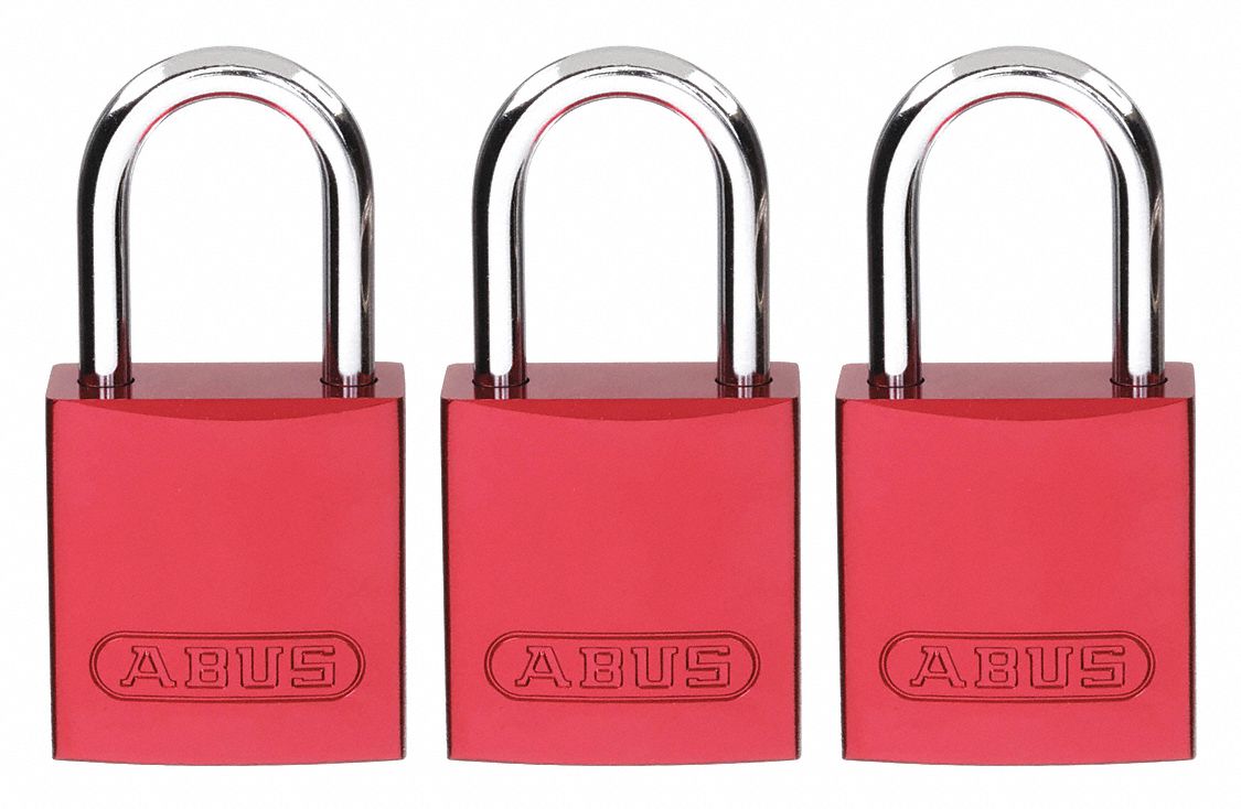 ABUS, Keyed Alike, Aluminum, Lockout Padlock 31NF1272/30 KA X 3