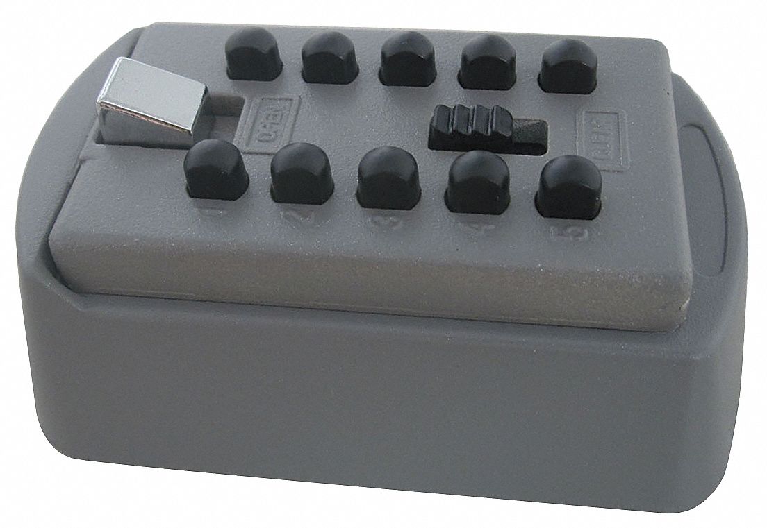 GRAINGER APPROVED Lock Box, Push Button, 2 Key Capacity, Mounting Type