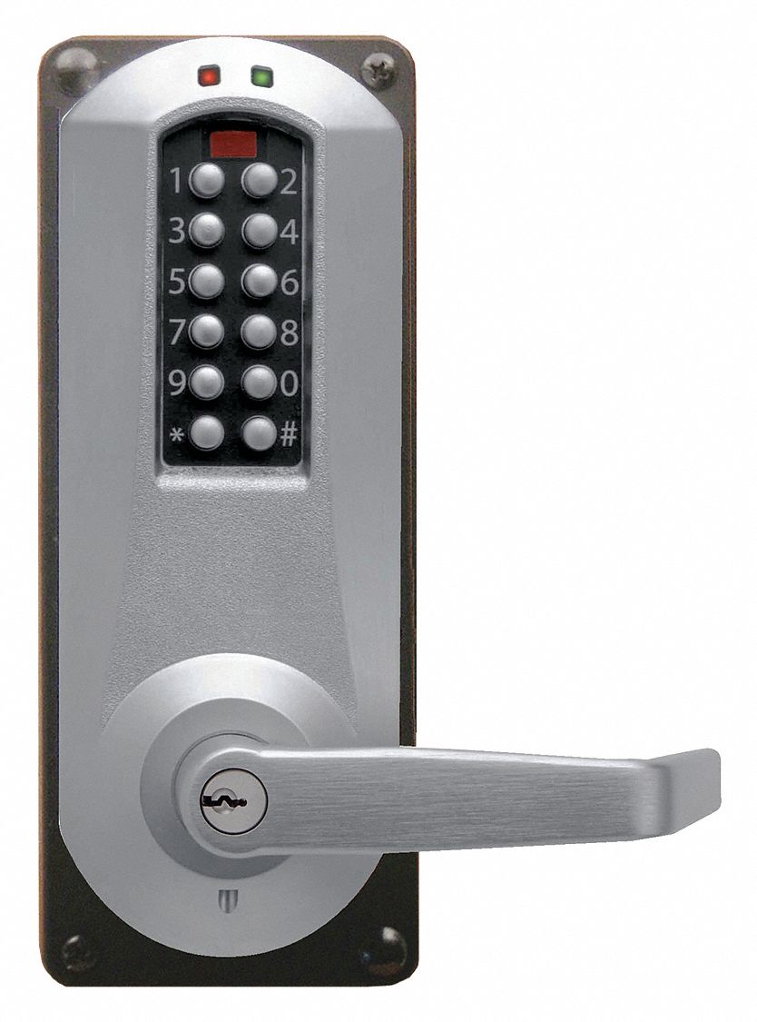 EPLEX Electronic Keyless Lock, 23/4 in Backset, Mortise, Satin Chrome