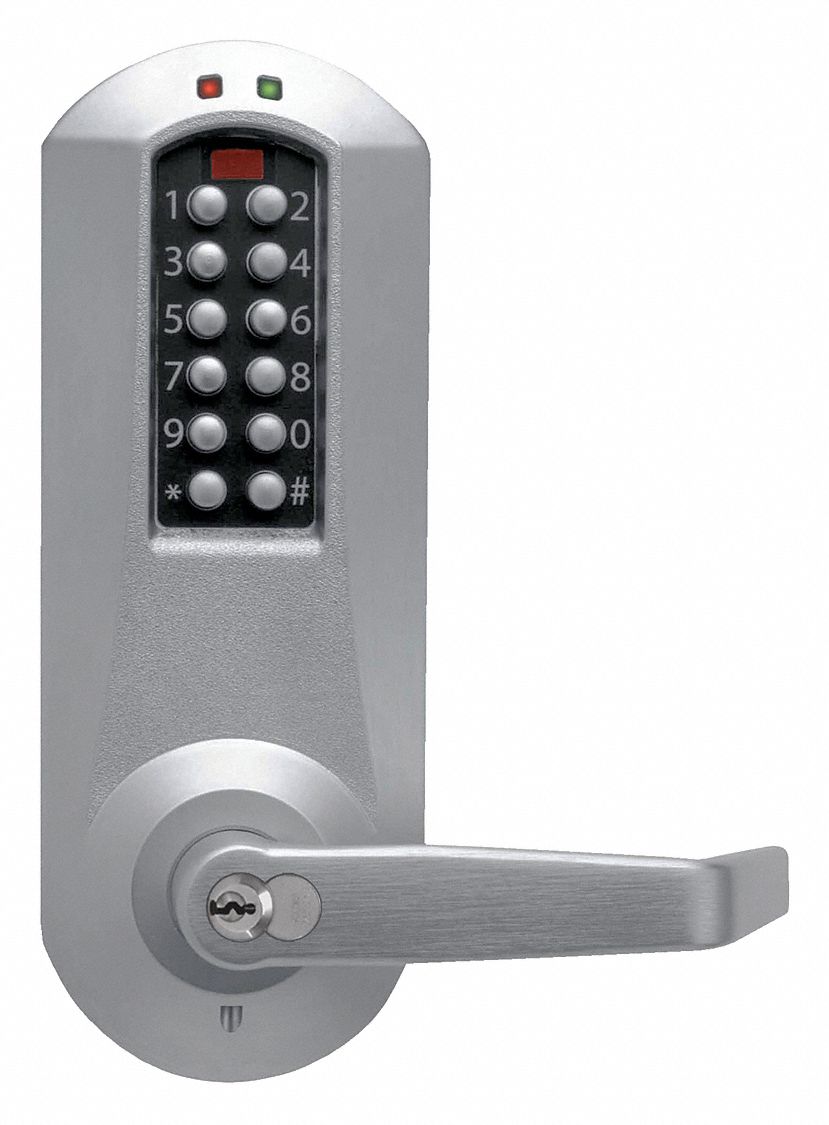 Electronic Lock, Satin Chrome, 12 Button