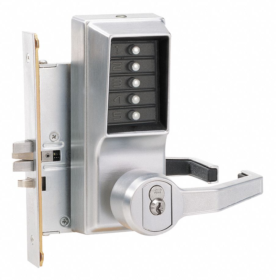 SIMPLEX Mechanical Push Button Lockset: Lever, Entry with Key Override ...