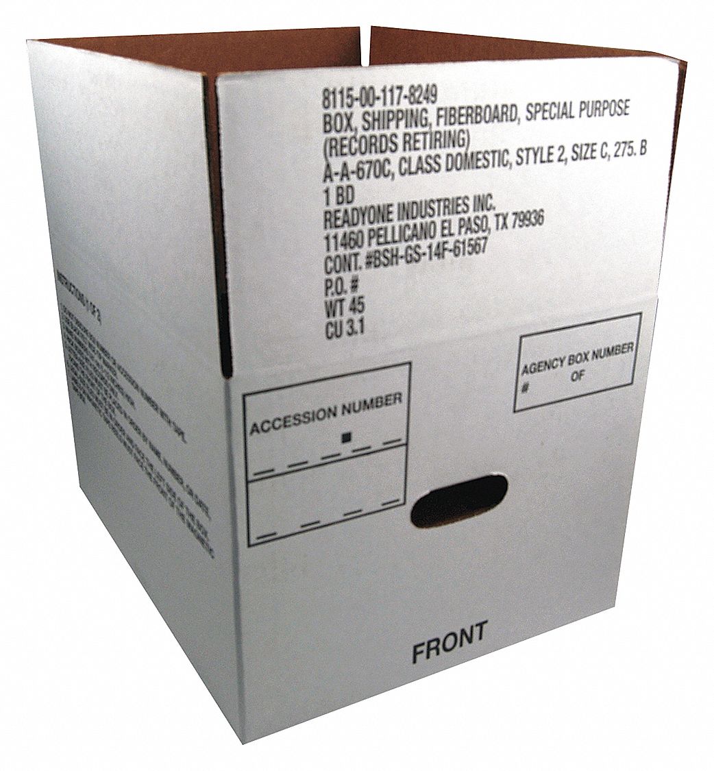 SKILCRAFT, Corrugated Fiberboard, Letter File Size, File Box