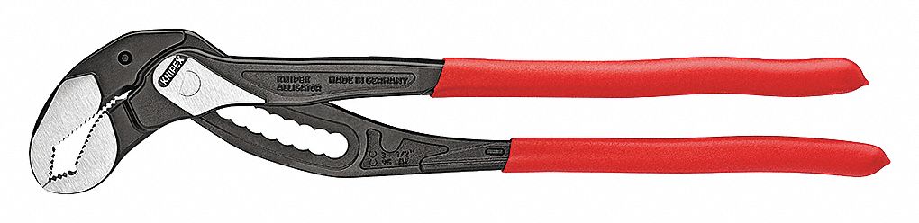 KNIPEX COBRA SERIES PLIERS WRENCH SET, STEEL, RED DIPPED HANDLE, CUSHION GRIP, CHROME-PLATED, MANUAL OPEN, 5 IN/6 IN L
