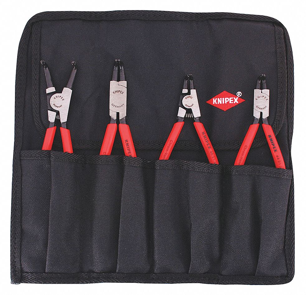 RETAINING RING PLIER SET, EXTERNAL/INTERNAL, 0.035 IN/0.07 IN TIP DIA, 90 °  TIP ANGLE, SPRING RETURN