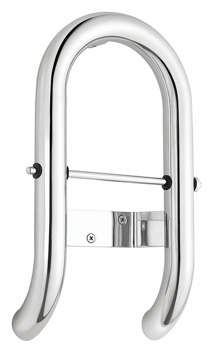 AMERICAN STANDARD Grab Bar Toilet Roll Holder, Stainless Steel, Silver