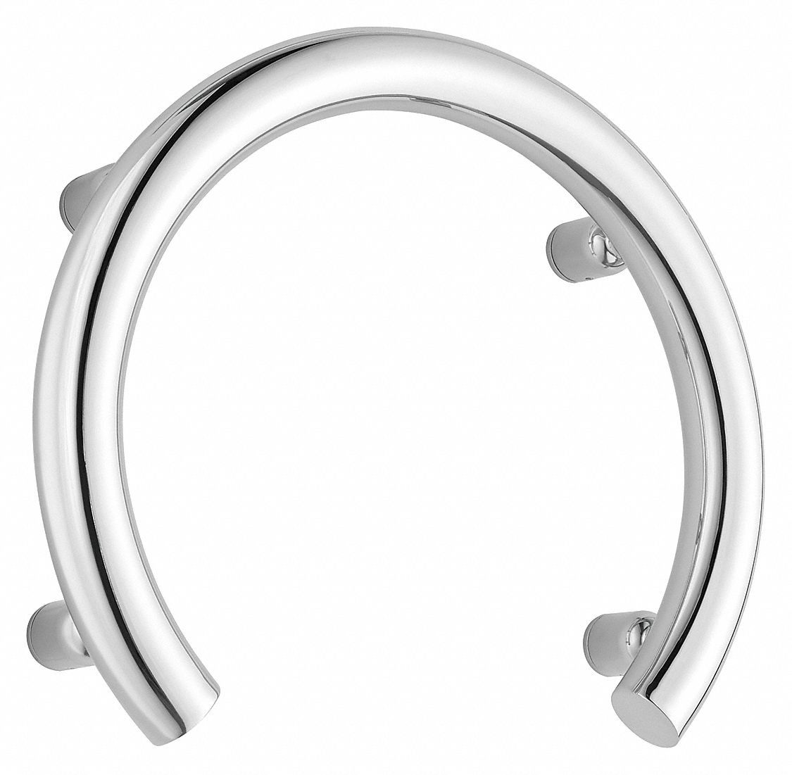 Grab Bar: Wave, 12 in Lg, 1 1/4 in Dia, Stainless Steel, Polished Chrome, Silver