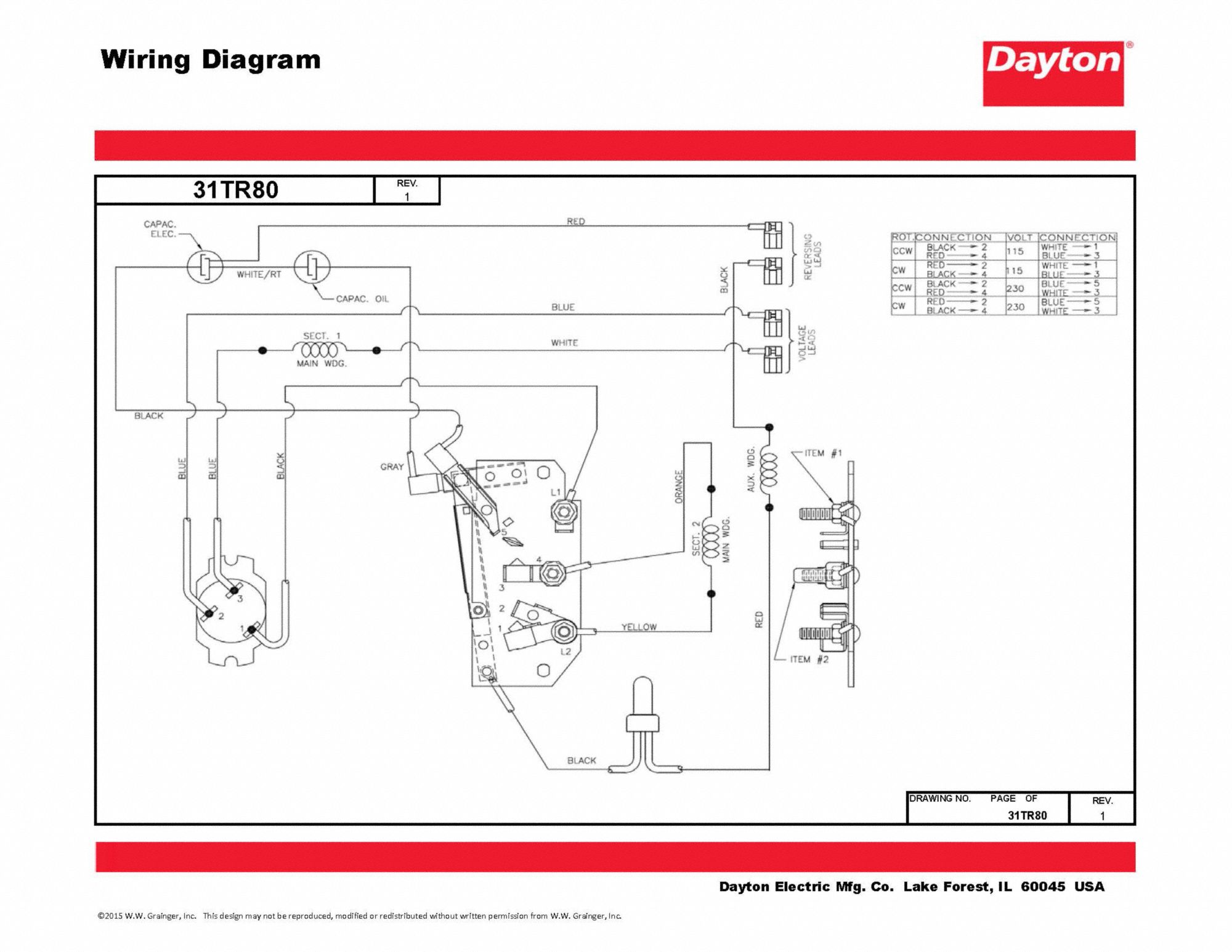 Dayton Capacitor Start Wiring Diagrams