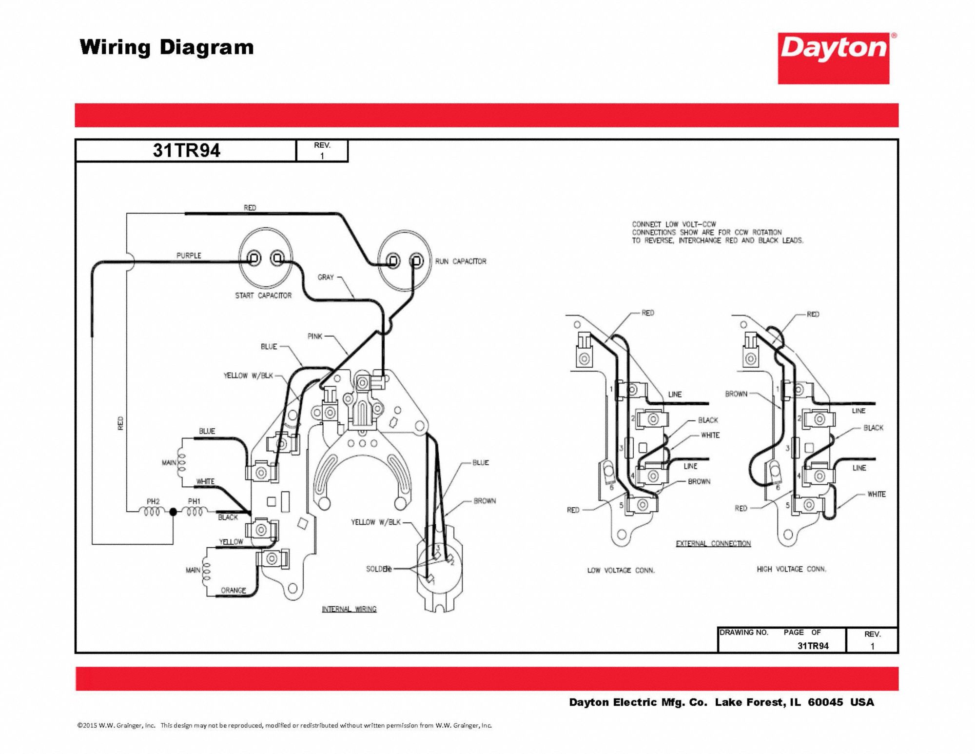 Dayton Electric Motor Wiring Diagram : Wiring A Reversable Motor To A