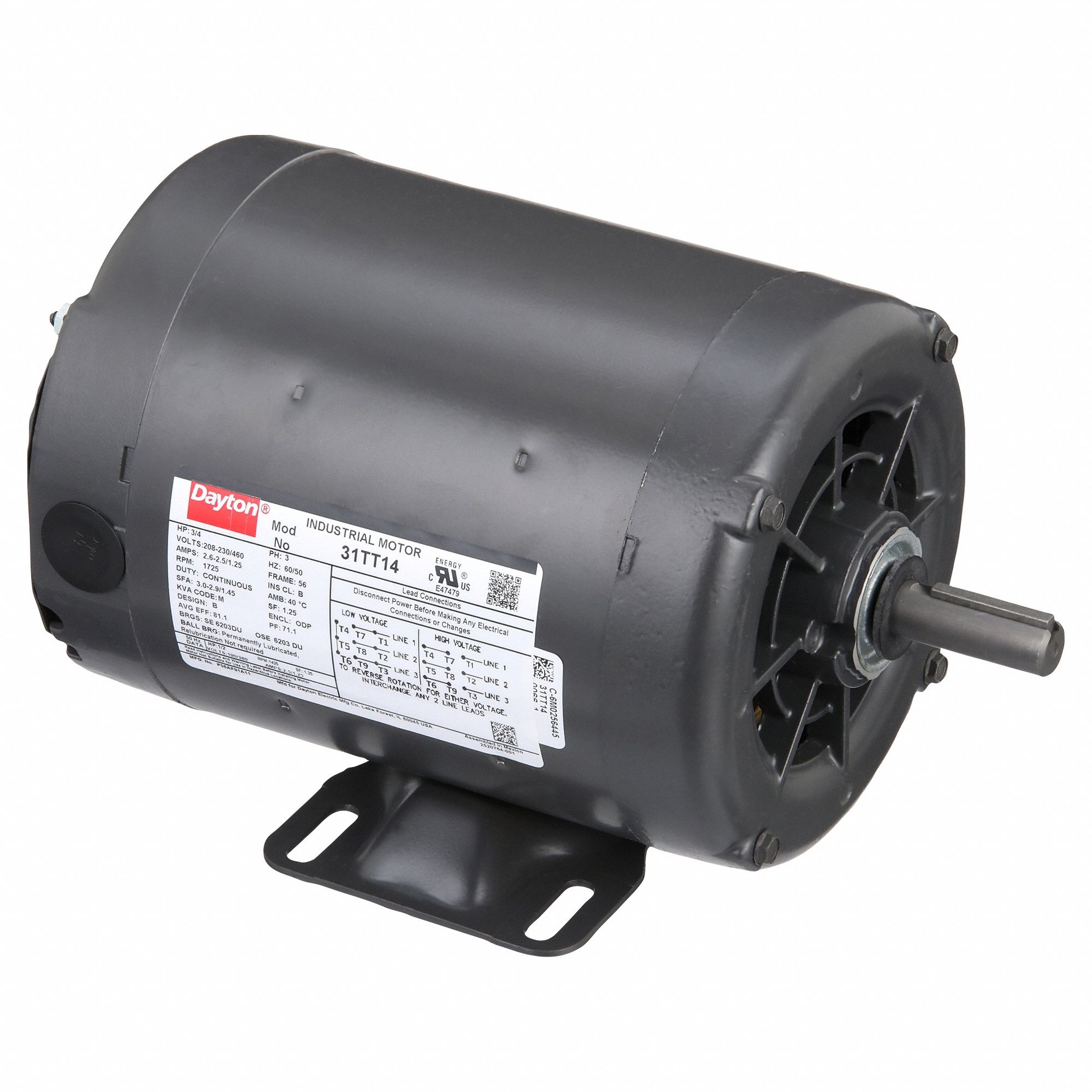 MOTEUR UG,3/4HP,1725TR/MIN,208-230/460V