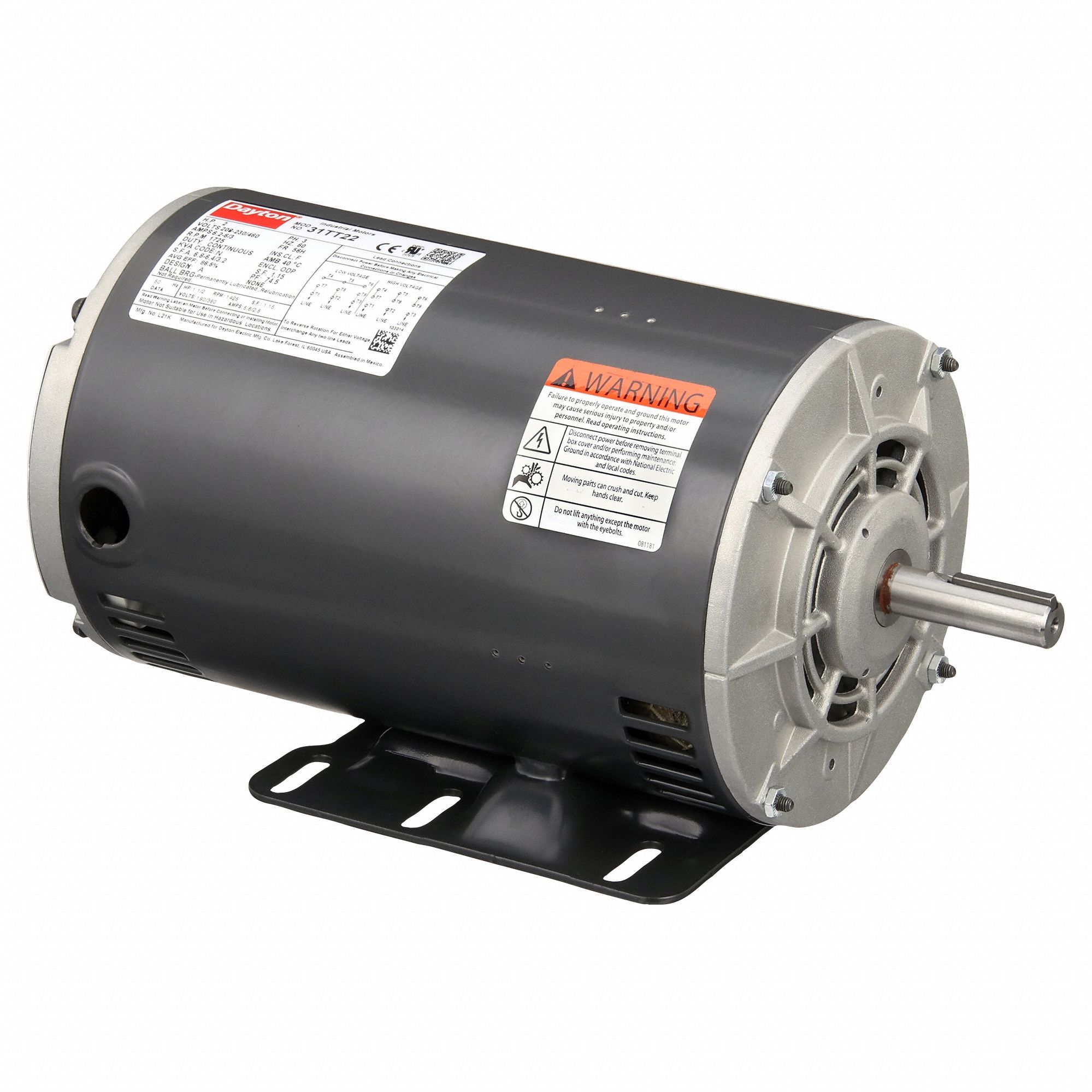 General Purpose Motor: Open Drip Proof, Rigid Base Mount, 2 HP, 1, 725 Nameplate RPM