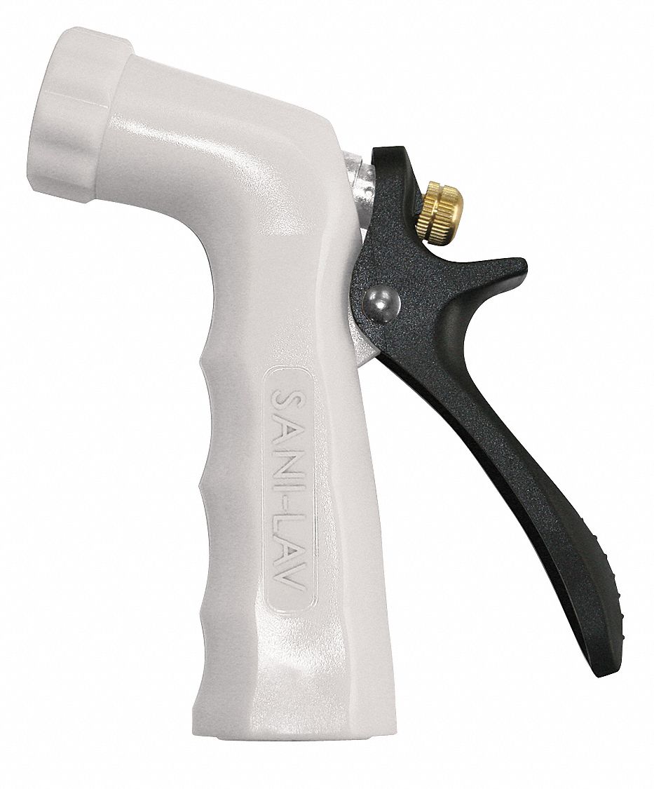 Spray Nozzle: 3/4 in Connection Size, GHT, Plastic/Zinc, 5 1/2 in Overall Lg, White