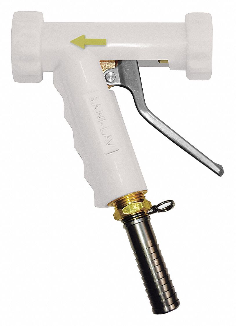 Spray Nozzle: 3/4 in Connection Size, GHT, Brass/Stainless Steel, 5 1/4 in Overall Lg