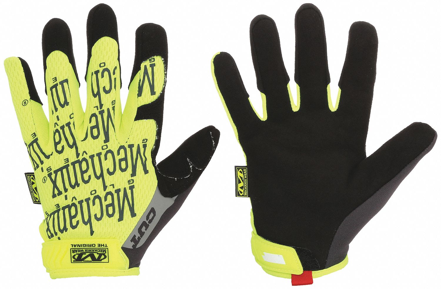 ORIGINAL MECHANICS GLOVES, XL (11), SYNTHETIC LEATHER, PALM SIDE, HI-VIS YELLOW