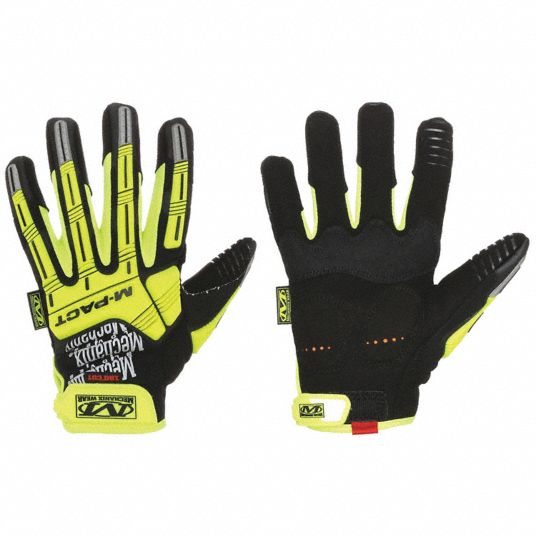 MECHANIX WEAR Mechanics Gloves: L ( 10 ), Mechanics Glove, Full Finger,  Synthetic Leather, 1 PR