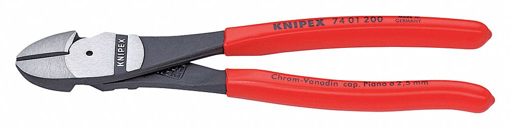 HIGH LEVERAGE DIAGONAL CUTTING PLIER, STANDARD, STRAIGHT, OVAL, 1 IN JAW L, 1⅛ IN JAW W