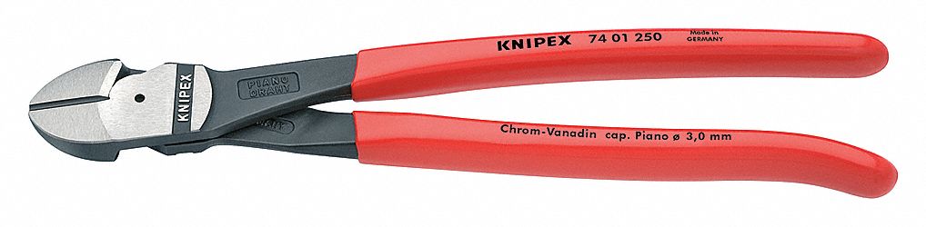 HIGH LEVERAGE DIAGONAL CUTTING PLIER, STANDARD, STRAIGHT, OVAL, 1 IN JAW L, 1⅛ IN JAW W