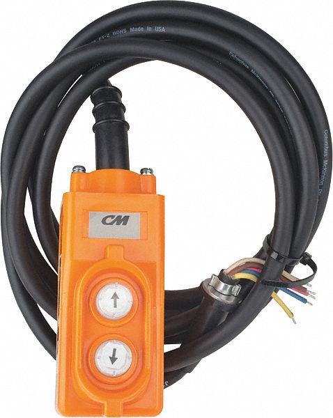 Pendant Station with Cord: Electric Chain Hoists, CM Shopstar, 11.5 ft Pendant Cord Lg, 20615