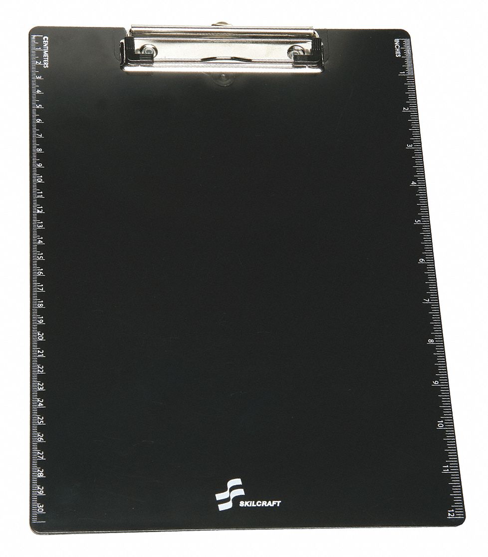 CLIPBOARD,LETTER SIZE,PLASTIC,BLACK