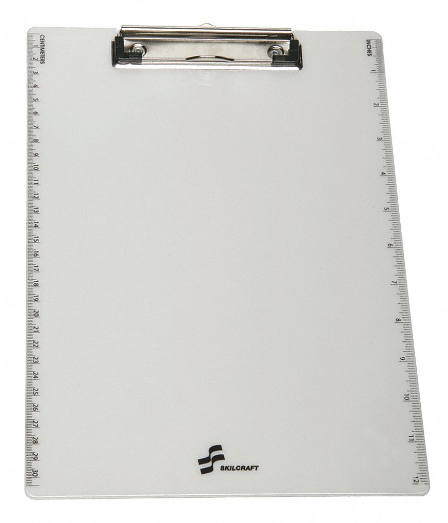 CLIPBOARD,LETTER SIZE,PLASTIC,PEARL