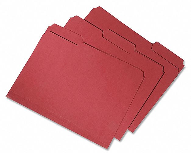 FOLDER,LETTER,1/3 CUT,RCYCLD,RED,PK100