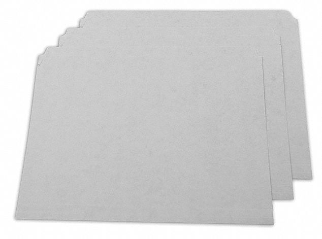 File Folders: 8 1/2 in Ht, 11 in Wd, Gray, 11 pt. Stock, Top Tab Location, 100 PK