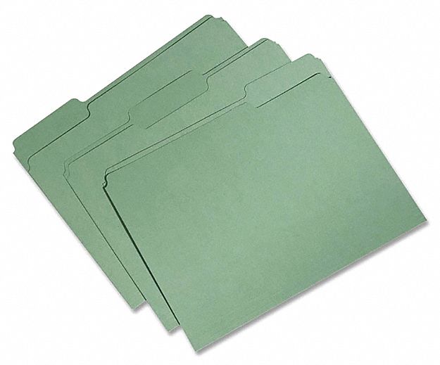 FOLDER,LETTER,1/3 CUT,RCYCLD,GREEN,PK100