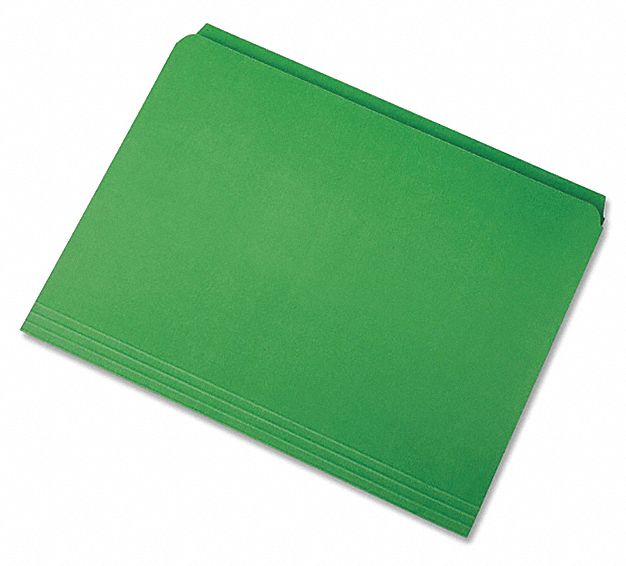 FOLDER,LETTER,STRAIGHT CUT,GREEN,PK100