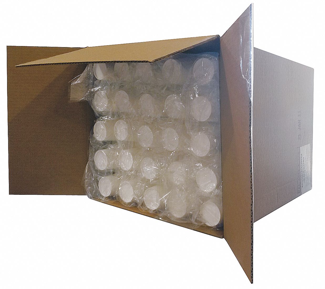 Disposable Cold Cup: 12 oz Capacity, White, Paper, Individually Wrapped, 2, 500 PK