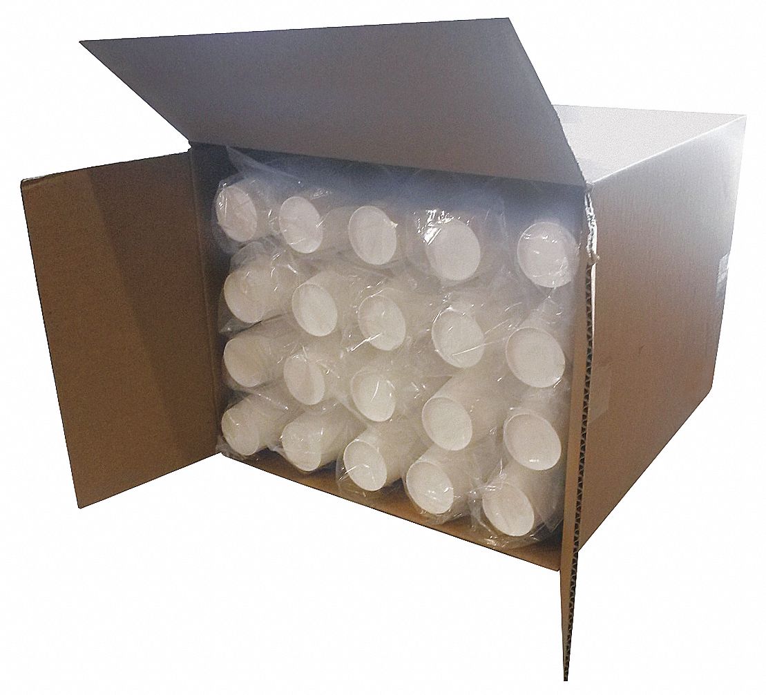 ABILITY ONE, 8 oz Capacity, White, Disposable Hot/Cold Cup 31UF66