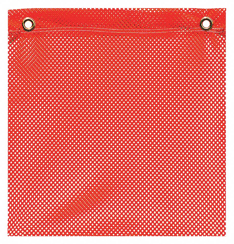 DRAPEAU W ( 2 ) GRANDS ŒILLETS # 5 / OURLET RENFORCÉ, ROUGE, 18 X 18 PO, JERSEY