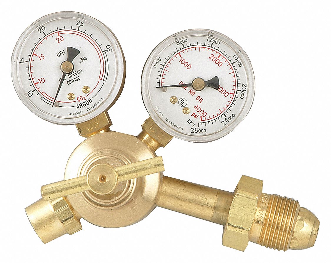 RADNOR Argon, Carbon Dioxide, Flow Gauge Regulator, CGA580, Single