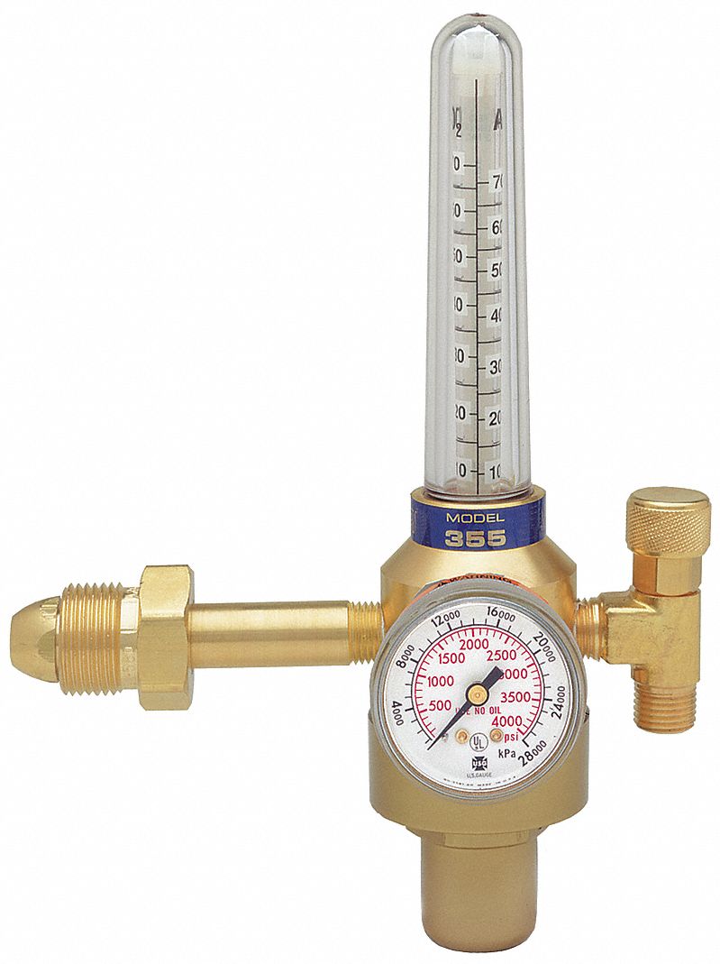 RADNOR Argon, Carbon Dioxide, Flowmeter Regulator, CGA580, Single, 0