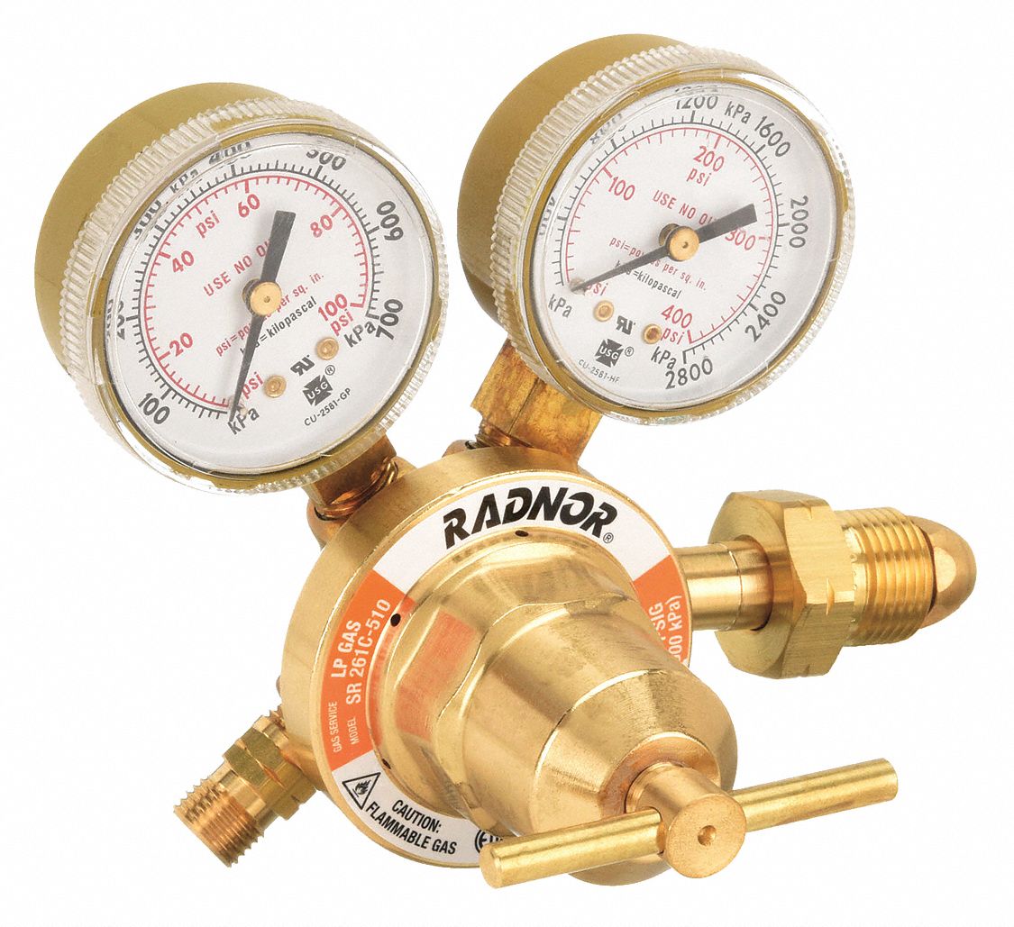RADNOR, Single Stage, CGA 510 Inlet, Gas Regulator 31UR59RAD64003060