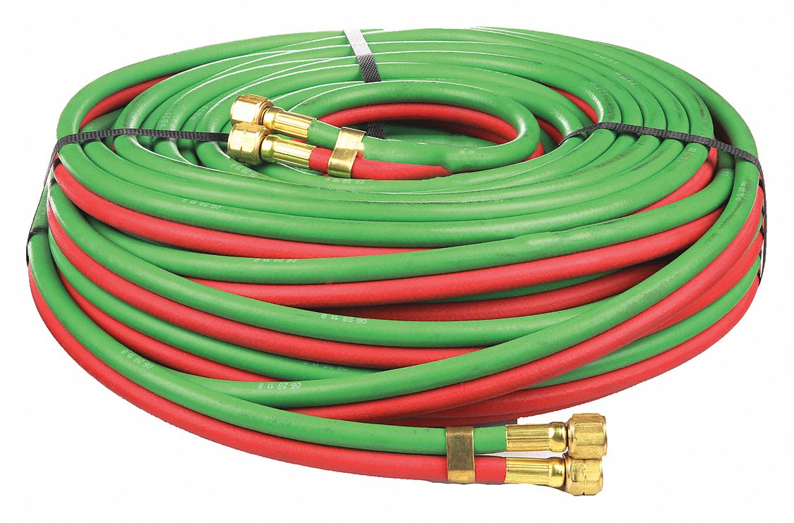 1/4 in Hose Inside Dia., Green/Red, Twin Line Welding Hose - 31UT06 ...