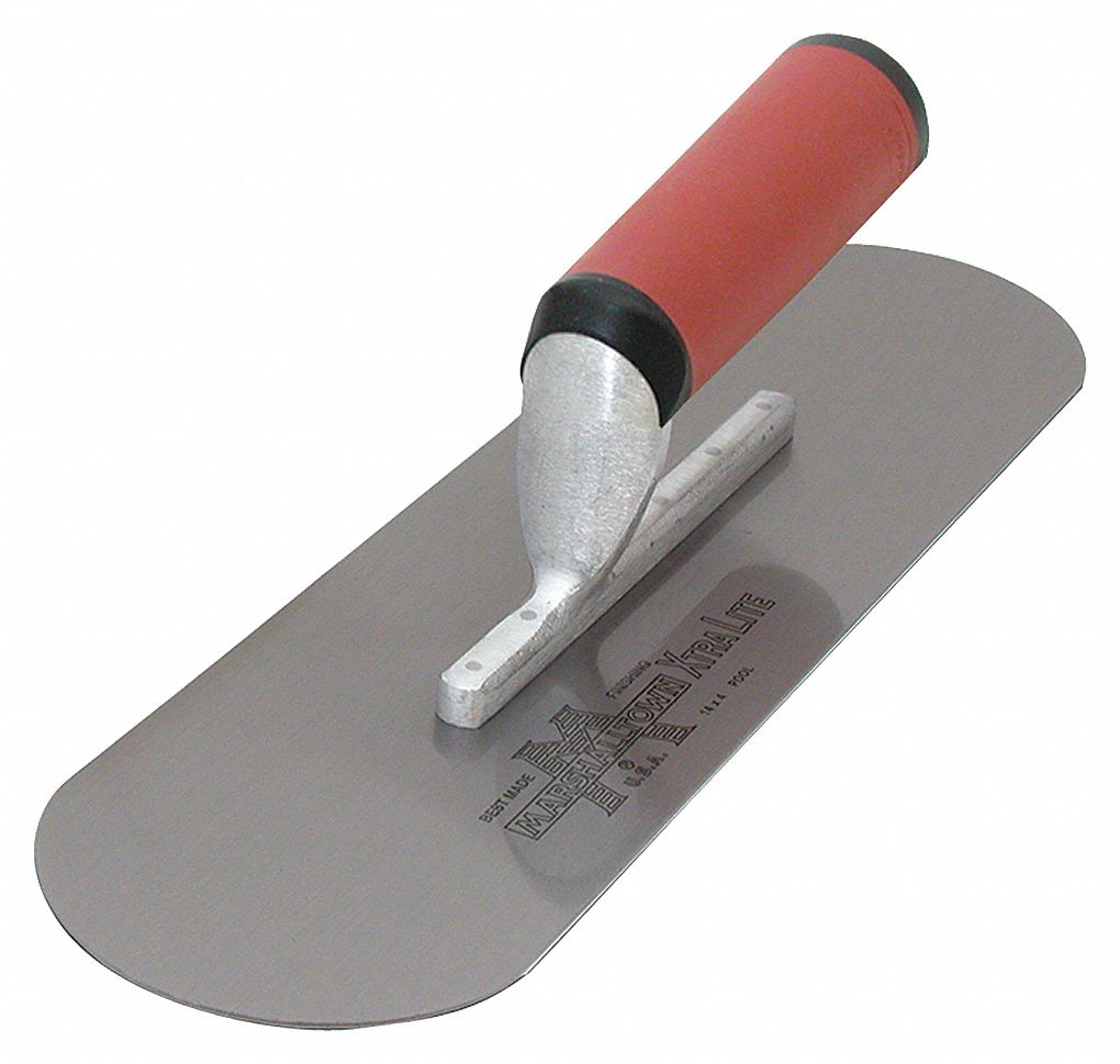 ROUND TROWEL, 10 X 3 IN, CARBON STEEL, RUBBER HANDLE