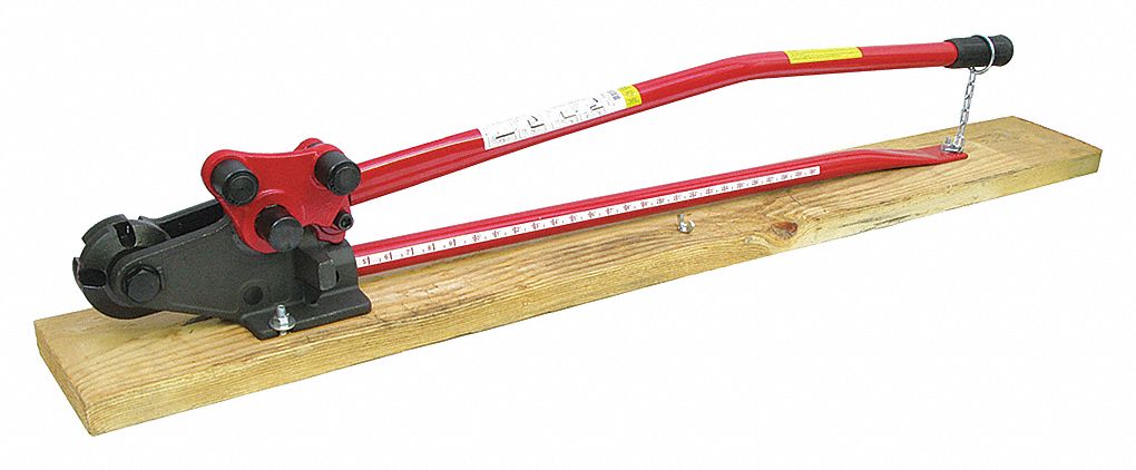 OPEN JAW REBAR CUTTER/BENDER, UP TO 180 ° , 5/8 IN CAPACITY, SHEER CUT, RED, 59 1/2 IN L, STEEL