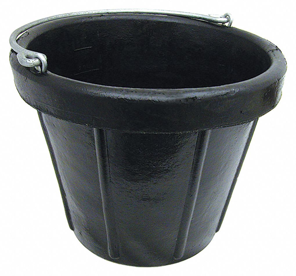 ALL-PURPOSE PAIL, 12 QUART, BLACK, HEAVY-DUTY RUBBER