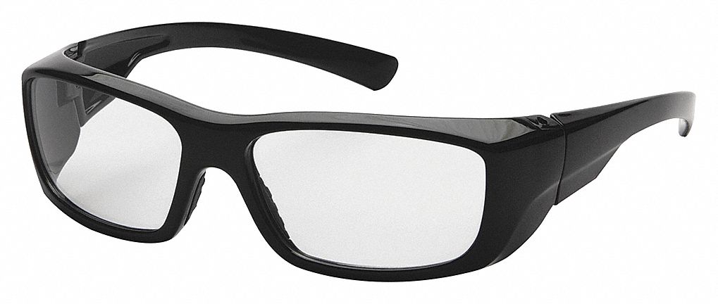 LUNETTES SEC, PLEINE MONTURE, ANSI, PROTECTION UV, RÉSISTE RAYURES, NOIR/CLAIR, NYLON/POLYCARBONATE