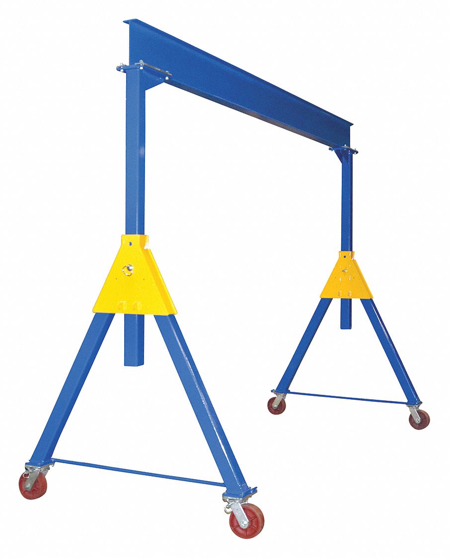 INDUSTRIAL STEEL GANTRY CRANE, BLUE, PAINTED FINISH, 1 YEAR WARRANTY, KNOCK DOWN 10K 15X10 FT