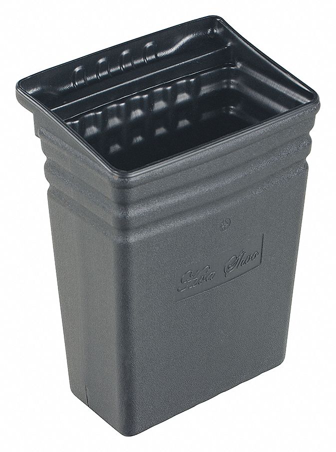 REFUSE BIN, 250 LBS, BLACK, 13 3/4 X 9 1/2 X 18 1/2 IN, POLYETHYLENE