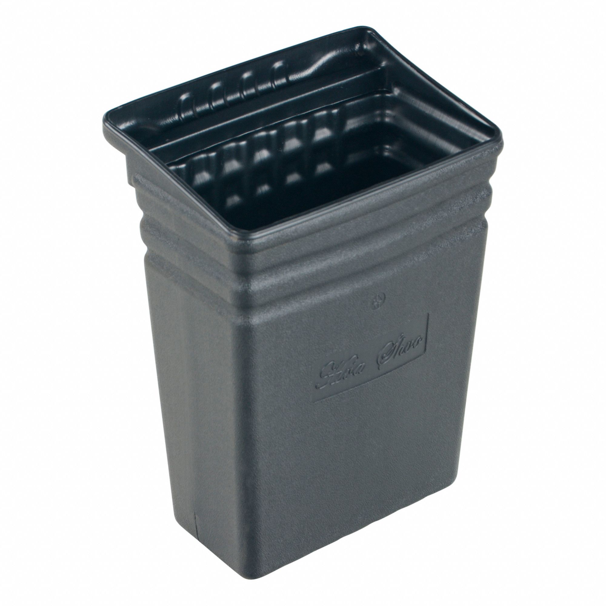 REFUSE BIN, 250 LBS, BLACK, 13 3/4 X 9 1/2 X 18 1/2 IN, POLYETHYLENE