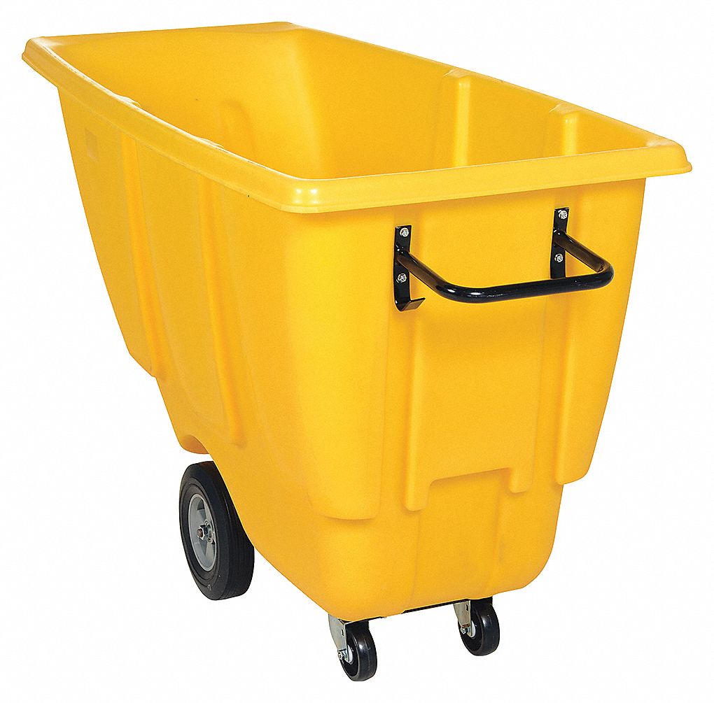 TILT TRUCK, YELLOW, 28 IN W X 35 IN H X 62 IN L, RUST RESISTANT POWDER COATED FRAME, 850 LB LOAD CAPACITY