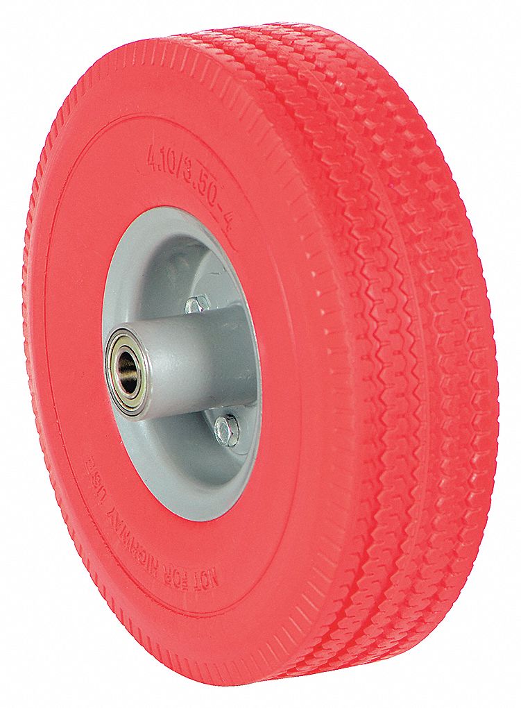 CASTERS URETHANE FOAM RED 10 IN