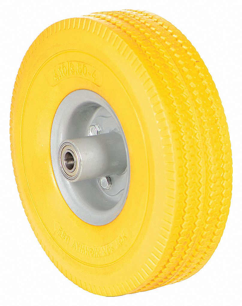 CASTERS URETHANE FOAM YELLOW 10 IN