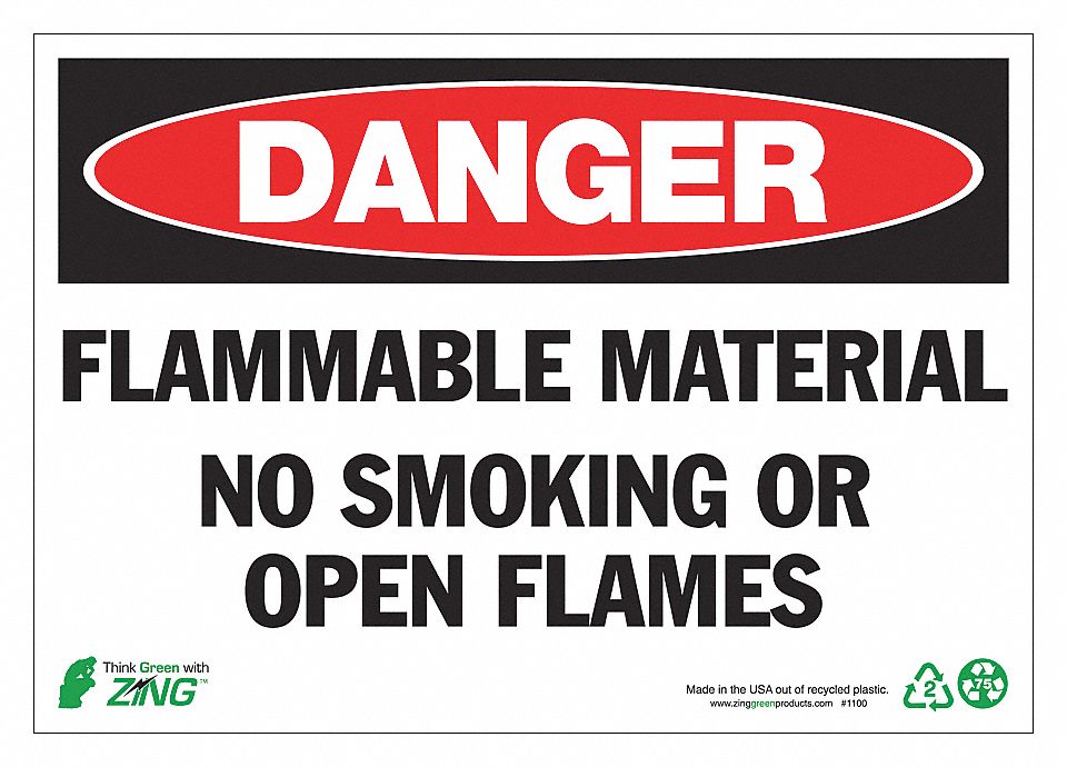 SIGN DANGER FLAMMABLE MATER 7X10 AL