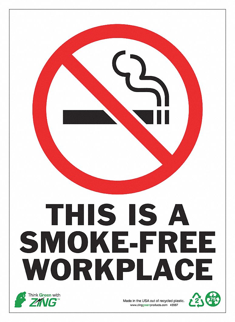 SIGN SMOKEFREE WORKPLACE 14HX10W AL