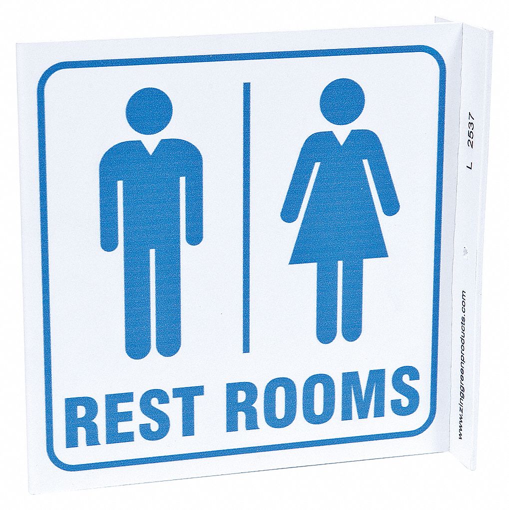 L SIGN REST ROOMS 7X7 PL