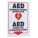 L SIGN AED BILINGUAL 11X8 PL