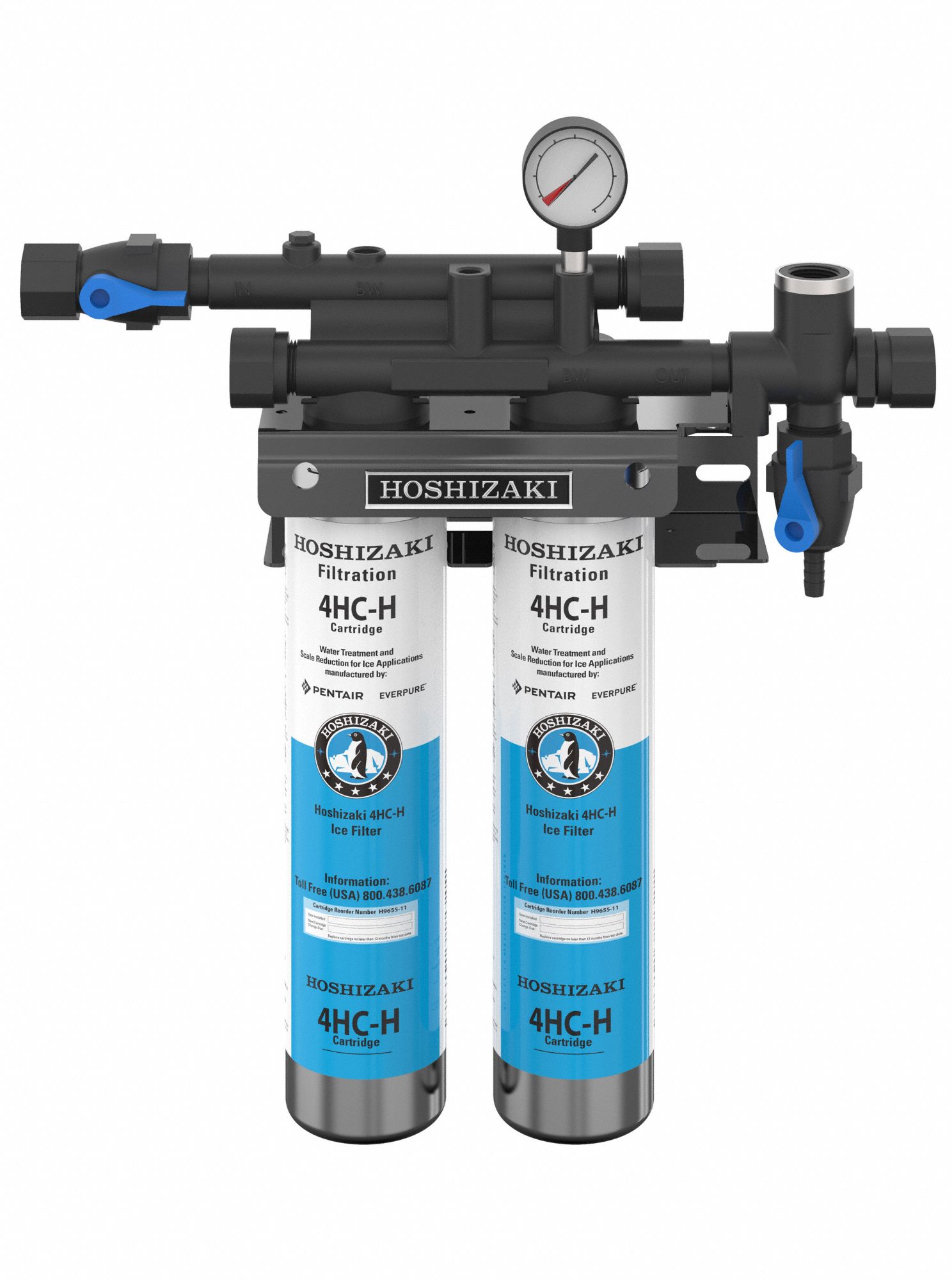 Water Filtration System: 1 micron, 4 gpm, 42, 000 gal, 26 in Overall Ht, 13 in Overall Wd