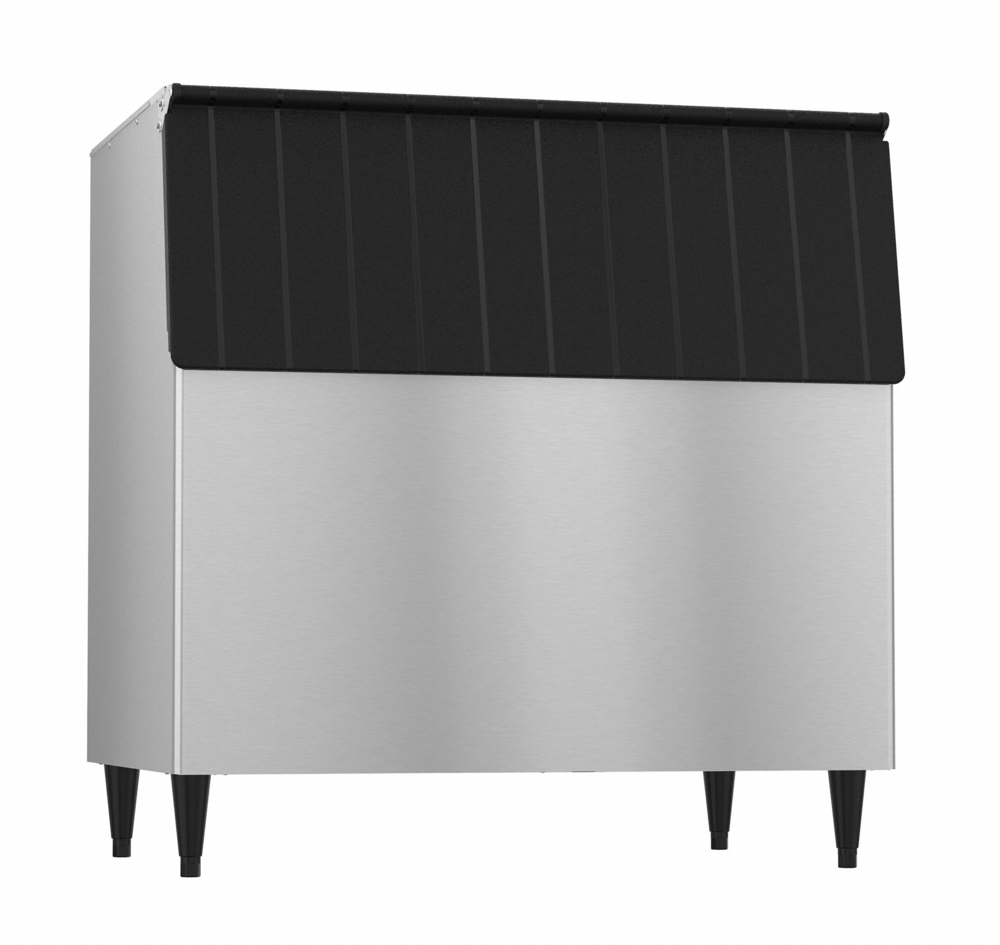 Ice Bin: 700 lb Storage Capacity, Top Hinged, 46 in Ht, 44 in Wd, 32 1/2 in Dp, Stainless Steel, FPT
